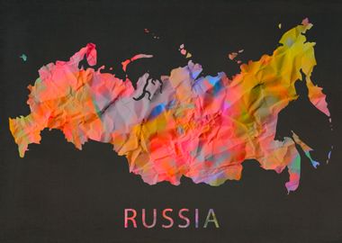 Russia Tie Dye Map Country