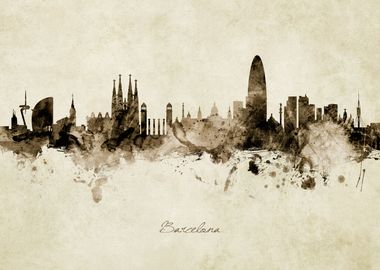 Barcelona Spain Skyline