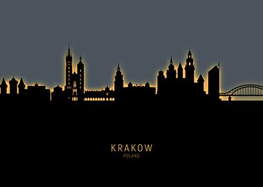 Krakow Poland Skyline