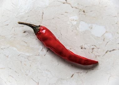 Chillies on marble plate