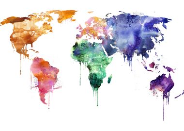 World Map Watercolor