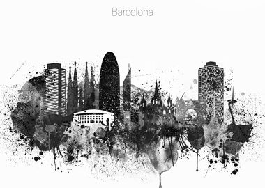 Barcelona Spain Skyline