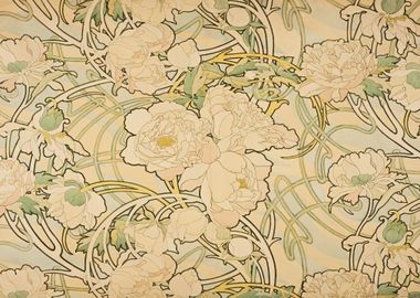 Alphonse Mucha Peonies