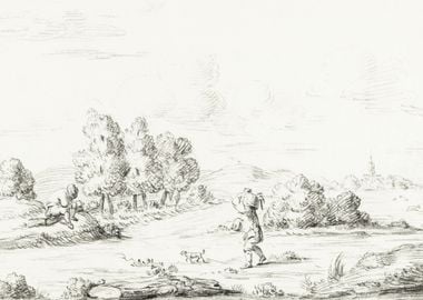 Landscape With Two Men By