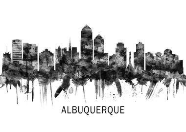 Albuquerque Skyline BW