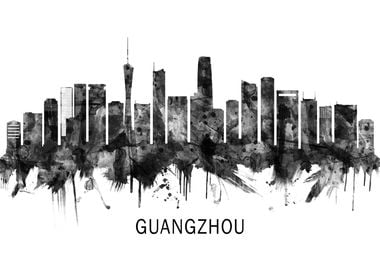 Guangzhou China Skyline BW