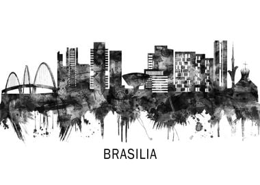 Brasilia Brazil Skyline BW