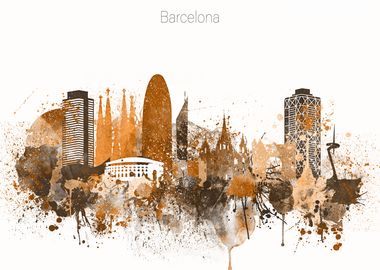 Barcelona Spain Skyline 