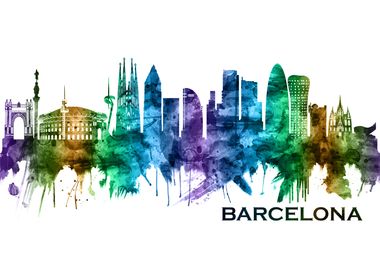 Barcelona Spain Skyline