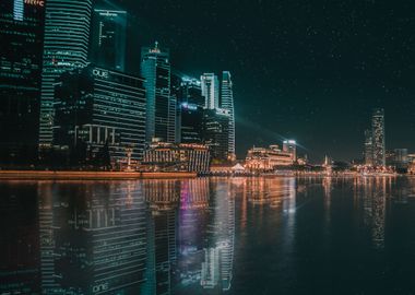 Singapore night skyline