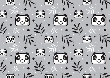 cute panda head pattern