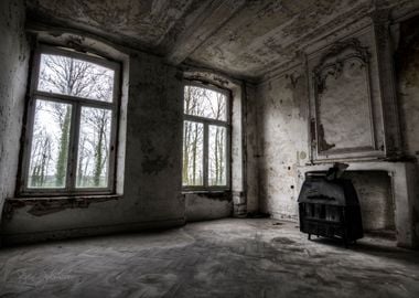 An old stove in a castle