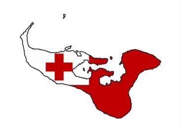 Tonga Outline And Flag