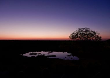 sunset at etosha