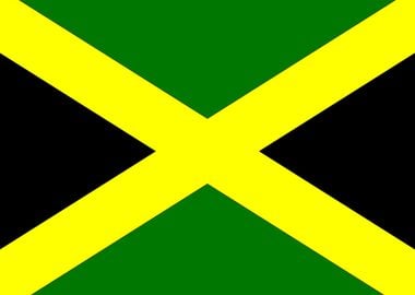 Jamaica Flag In Gold Green