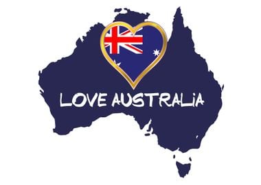 Love Australia With Flag