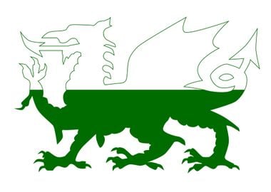 Welsh Dragon Flag Silhouet