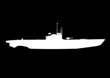 U Boat In White Silhouette