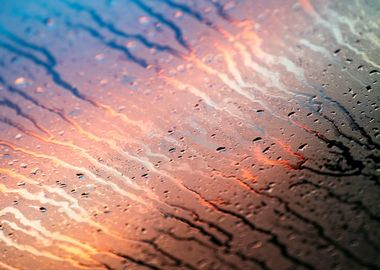 Colorful rain droplets art