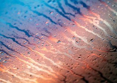 Colorful rain droplets art