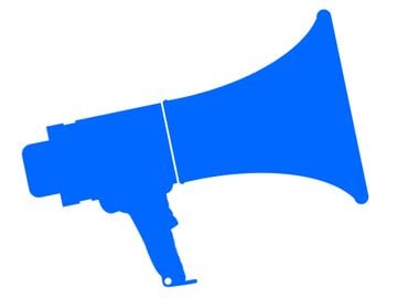 Blue Isolated Megaphone