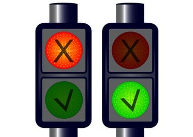 Tick Cross Traffic Lights