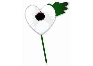 White Poppy Heart