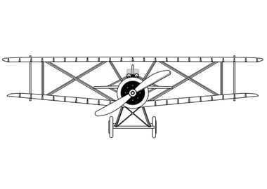 Biplane Isolated Outline