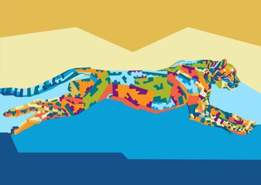 cheetah in wpap art