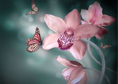 Butterfly and Flowers