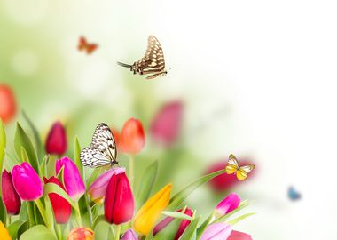 Butterflies and Flowers