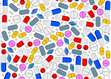 Pills Isolated Background