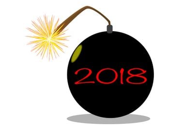 Cartoon 2018 New Year Bomb