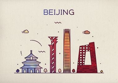 Beijing China City Skyline