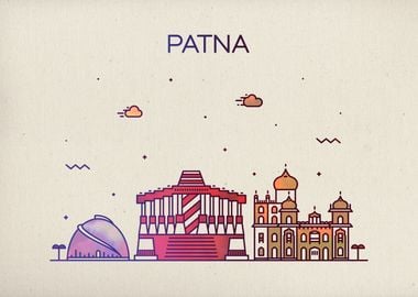 Patna India City Skyline