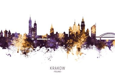 Krakow Poland Skyline