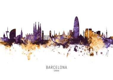 Barcelona Spain Skyline