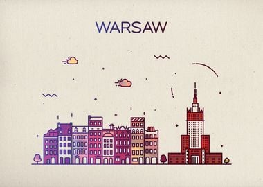 Warsaw Poland City Skyline