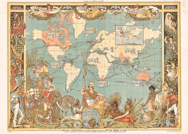 Vintage map British Empire