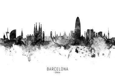 Barcelona Spain Skyline