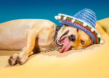 Funny sombrero dog