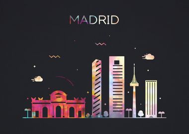 Madrid Spain City Skyline 