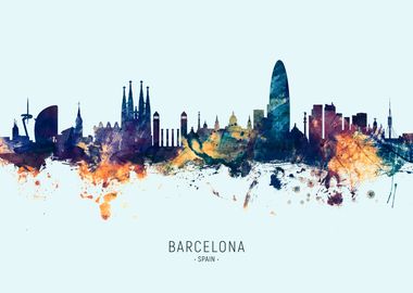 Barcelona Spain Skyline