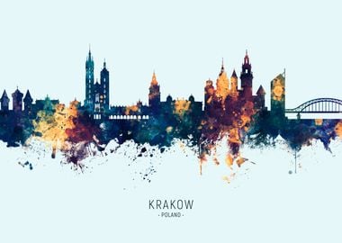 Krakow Poland Skyline