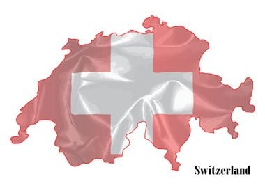 Switzerland Flag Map