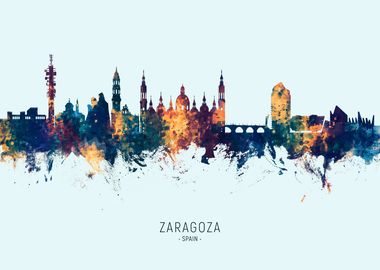 Zaragoza Spain Skyline