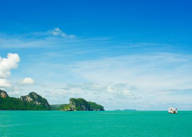 Boat On Sea In Samui Islan