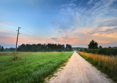 Sunrise At The Field With 