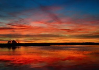 Colorful Sunrise On A Lake