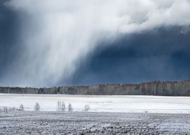 Heavy Snow Storm Clouds Ov